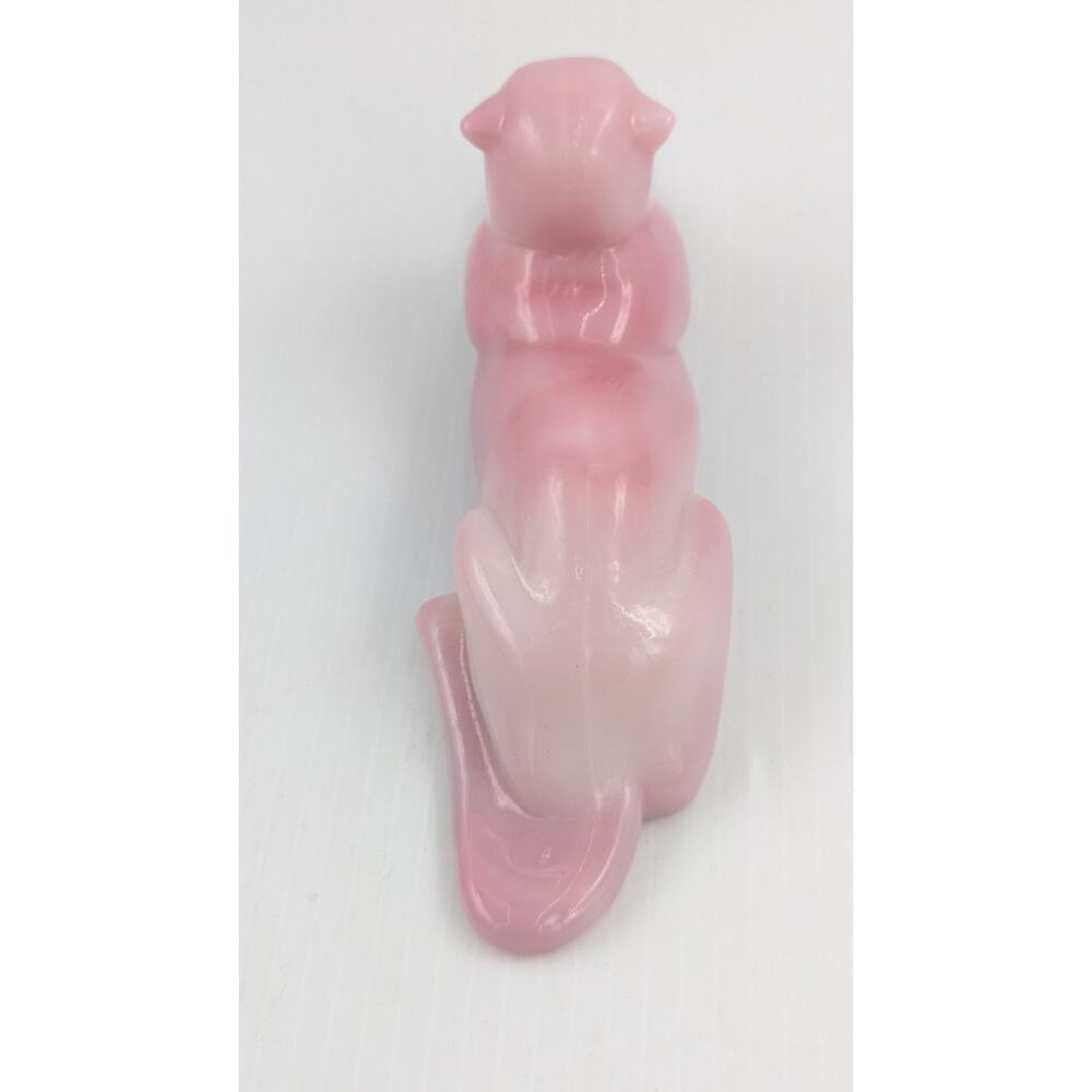 Heisey by Fenton Pink Rosalene Glass Panther Tiger Figurine Limited Edition #364 - Picture 5 of 10